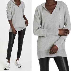 NAADAM Light Gray Cashmere Hooded Layered Sweater Tunic L